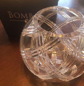 Vintage Bombay Company Cut Crystal 8” Scotland Rose Bowl Vase Poland