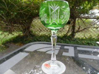 Nachtmann Traube Green Wine Hock Cut To Clear Bleikristall Crystal