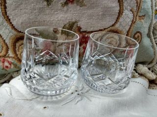 2 Waterford Crystal Lismore Roly Poly Old Fashioned Tumblers Sparkling