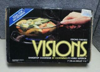 Vintage Visions Corning Ware Range Top Cookware 7 " / 18cm Skillet V - 6 Nib Rn