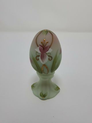Fenton Glass Handpainted Lotus Mist Egg 5146 J8