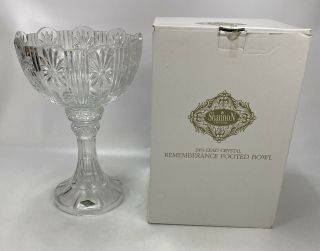 Elegant 24 Lead Crystal Rememberance Footed Bowl By Shannon & Godinger W/ Box