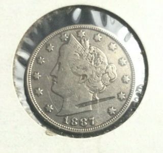 1887 Liberty “v” Nickel 5 Cents Very Fine
