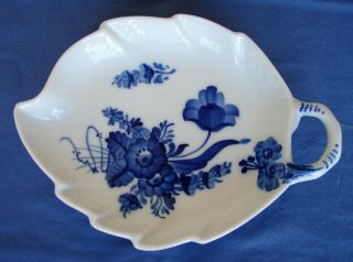 Royal Copenhagen China Braided Blue Flower 7 1/4 " Pickle Dish 10/1597 Denmark