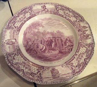 Crown Ducal Colonial Times Mulberry Dinner Plate Penn 