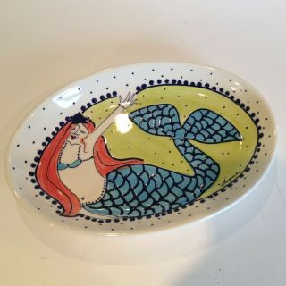 Mermaid Plate By Diane Authentic Stoneware 2001 " Come Dream With Me "
