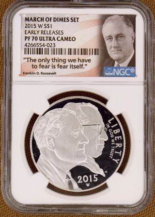 2015 - W March Of Dimes Proof Commemorative Dollar Ngc Pf70 Ultra Cameo 554023