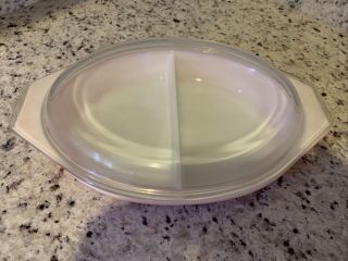 Vintage Pyrex Pink Daisy Divided Casserole Dish With Lid - 1 1/2 Quart 3