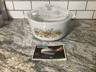 Corning Ware Range Toppers 5 Quart Casserole Spice O’ Life With Lid And Booklet