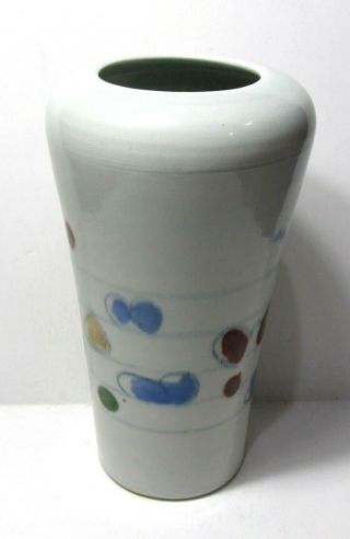 Terrific Studio Art Pottery Glazed Porcelain Vase Modern Modernist Signed 1981 2