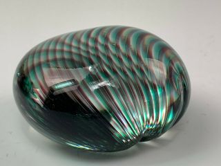Signed Kosta Boda B.  Vellien Optic Art Glass Paperweight