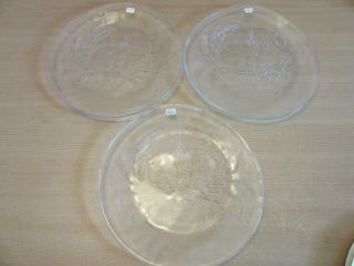 3 Vintage Kosta Boda,  Sweden - Ann Warff Art Glass Crystal Clear Crab Plates