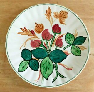 Vintage Southern Pottery Blue Ridge 8 - 1/2 " Plate Colonial Pink Red Green Brown
