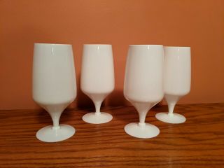 Morgantown Vision Rare White 4 Goblets Iced Tea Water Mid Century Modern Mcm