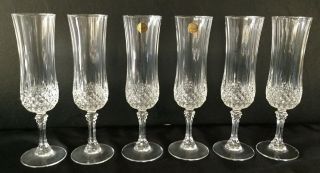 6 Toasting Fluted Champagne Glasses Goblets Cristal D 