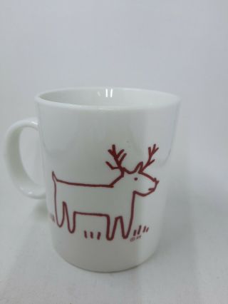 Trish Richman For At Home Christmas Reindeer Coffee Cup Mug Vintage 1999