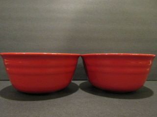 Rachael Ray Double Ridge Set Of 2 Chili Pepper Red Cereal Bowls 6 "