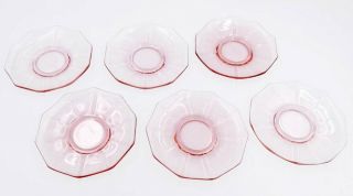 Decagon Pink Cambridge Luncheon Plates,  Set Of 6 Bonus 1 Replacement Clear Pink
