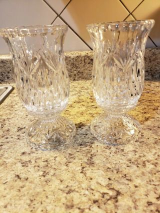 Princess House Etched Leaded Crystal Candle Holders 1 Set With 2