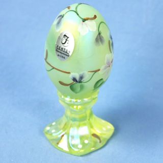 Fenton Glass Topaz Opal Egg On Stand – 5146 Vk - Numbered Limited Edition
