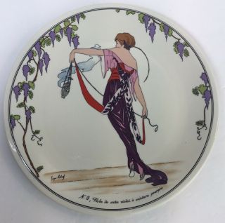 Villeroy Boch Design 1900 Purple Dress Art Deco Style 8” Salad Plate