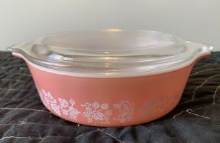 Vintage Pyrex Pink Gooseberry Casserole 471 With Lid