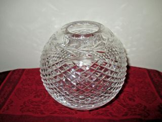 Signed Irish Waterford Glandore Cut Glass Crystal Rose Bowl Vase 5 3/4 " Stunning