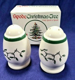 Spode Christmas Tree Salt & Pepper Set,  Made In England
