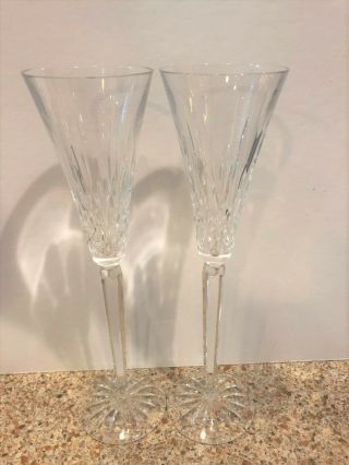 2 Waterford Lismore Jewels Clear Champagne Toasting Flutes 12 " H (