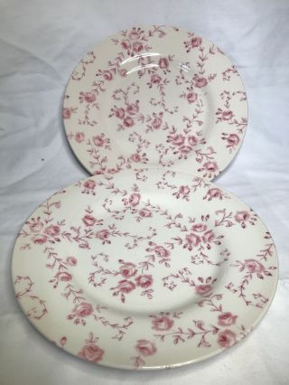 2 Royal Stafford Fine Earthenware Plates England,  8 1/2  Pink Roses
