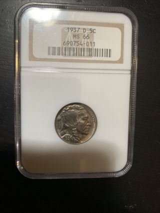 Ms66 1937 - D Indian Head Buffalo Nickel - Graded Ngc 026
