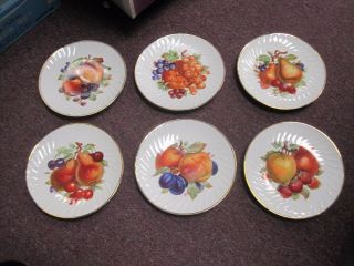 Vintage Old Nuremberg Bavaria Germany Set Of 6 Plates Fruit Motif