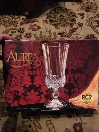 Royal Crystal Rock Aurea Gold Iced Tea Glass 12 1/4 Oz 24k Gold Set Of 6