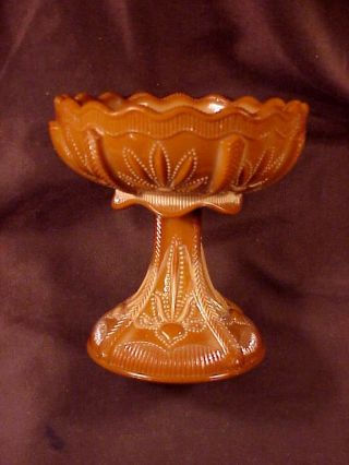 Greentown Glass,  Cactus Pattern,  5 - 5/8 " Compote,  Outstanding Cond,  C1898