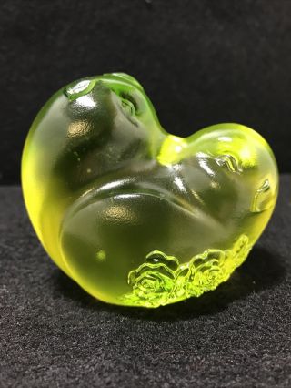 Exquisite Tittot Art Glass Green Pig Figure From Taiwan