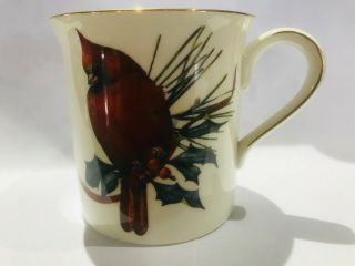 Lenox Winter Greetings Coffee Mug Red Cardinal Bird
