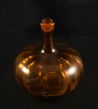 vintage orange blenko glass decanter 3