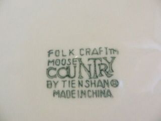 Set of 4 Tienshan Folk Craft Country Moose 6 3/8 