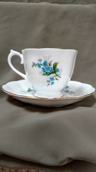 Royal Albert China Cup And Saucer - Forget Me Not Pattern