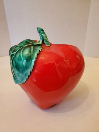 Vintage Pottery Red Apple Wall Pocket