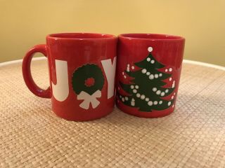 (2) Waechtersbach W.  Germany Red Christmas Coffee Mugs Holiday Winter