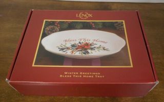 Lenox Winter Greetings Bless This Home Red Cardinal Serving Tray Dish