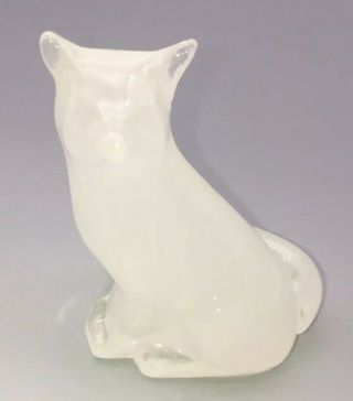 Hadeland Norway Opaline Glass Fox Sculpture,  Mid Century Design