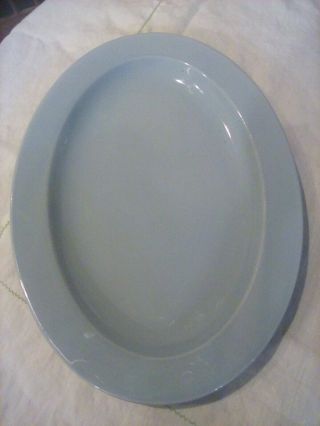 Platter Dish Mse Martha Stewart Sky Blue 16 " X 11 1/2 " Oval Serving Platter