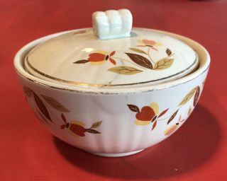 Hall Jewel Tea Autumn Leaf Grease Drip Jar With Lid