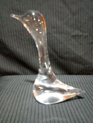 Daum France Crystal Art Glass Bird Duck Goose Egret Figurine Mid Century Signed