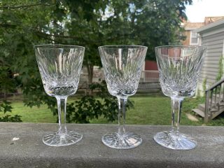 3 Outstanding Waterford Irish Crystal Lismore 5 7/8 " Wine Goblets