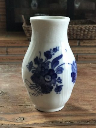 Royal Copenhagen Blue & White Floral Vase.  5.  5” X 3.  5”