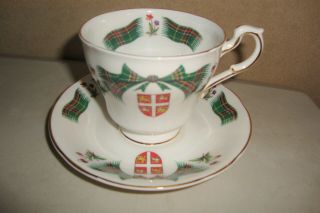 Royal Adderley Fine Bone China Newfoundland Tartan Cup And Saucer