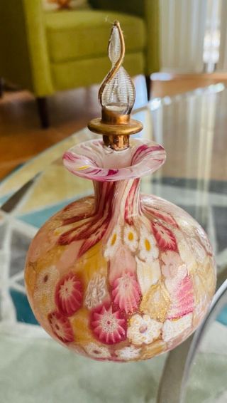 Vintage Art Glass Millefiori Rare Perfume Bottle